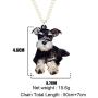 DOWAY Acrylic Charm Cute Mini Schnauzer Necklace Dog Pendant Fashion Pet Jewelry for Women Girls Decoration Party Gifts
