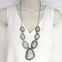 Elosee Turquoise Stone Western Style Bib Statement Pendant Long Necklace 27 Inch Elosee Turquoise Stone Western Style Bib Statement Pendant Long Necklace 27 Inch