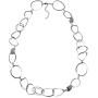 Of Earth and Ocean Sparkling Long Link Necklace, Handmade Circle Chain Link Necklace for Women - Silver Plated, Judith Stiles Jewelry