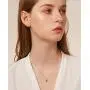 Dainty Teardrop Necklace for Women Girls Sterling Silver Minimalist Simple Tiny Oval Bead Beans Pear-Shaped Pendant Choker BFF Necklace Fashion Adjustable Chain 18'' Jewelry Wedding Birthday Gift