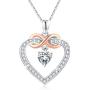 MEDWISE Women Infinity Necklace Jewelry,925 Sterling Silver Love Heart Infinity Pendant Necklace for Girls Birthday Anniversary Gifts for Her