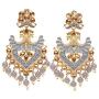 Crunchy Fashion Bollywood Jewellery Traditional Ethnic Bridal Bride Wedding Bridesmaid Pearls Drop Grey Meenakari/Hand Painted Chandbaali Indian Earrings Jewelry For Women