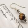 SilverStarJewel Yellow & Brown Tigers Eye Old Style Earrings 1.2'' Sterling Silver Stone Gift