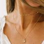 Hermashy Boho Layered Tiny Opal Drop Necklace Silver Party Beaded Chain Lariat Necklaces Choker Jewelry Gift for Women and Girls (Silver)