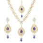 Dancing Girl Blue Indian Kundan Jewelry Set for Women Girls Bridal Necklace Indian Earrings