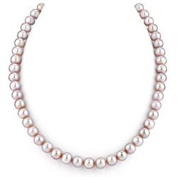 THE PEARL SOURCE 7-8mm AAA Quality Pink Freshwater Cultured Pearl Necklace for Women with Magnetic Clasp in 16'' Choker Length