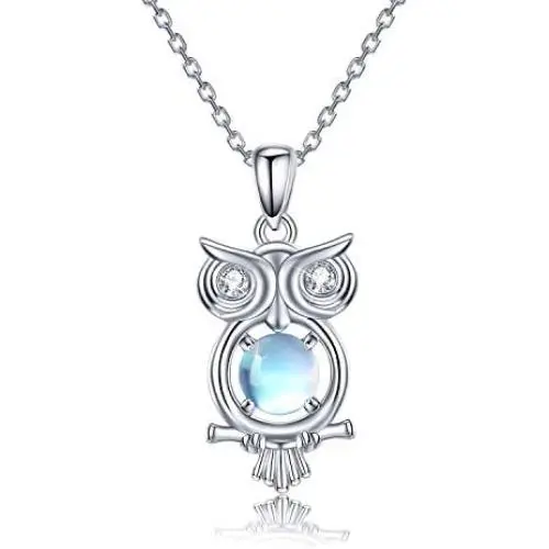 Owl Gifts for Women Girls 925 Sterling Silver Owl Necklace Moonstone Pendant Necklace Owl Jewelry Gift for Owl Lovers Women Owl Gifts for Women Girls 925 Sterling Silver Owl Necklace Moonstone Pendant Necklace Owl Jewelry Gift for Owl Lovers Women