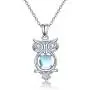 Owl Gifts for Women Girls 925 Sterling Silver Owl Necklace Moonstone Pendant Necklace Owl Jewelry Gift for Owl Lovers Women Owl Gifts for Women Girls 925 Sterling Silver Owl Necklace Moonstone Pendant Necklace Owl Jewelry Gift for Owl Lovers Women