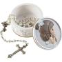Precious Moments 202428 Faith is The Light That Guides You Girl Resin Box with Rosary, One Size, Multicolored