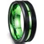 NUNCAD 8mm Black Tungsten Rings for Men Women Red/Green Groove Wedding Bands Beveled Edges Comfort Fit Size 6-16 NUNCAD 8mm Black Tungsten Rings for Men Women Red/Green Groove Wedding Bands Beveled Edges Comfort Fit Size 6-16