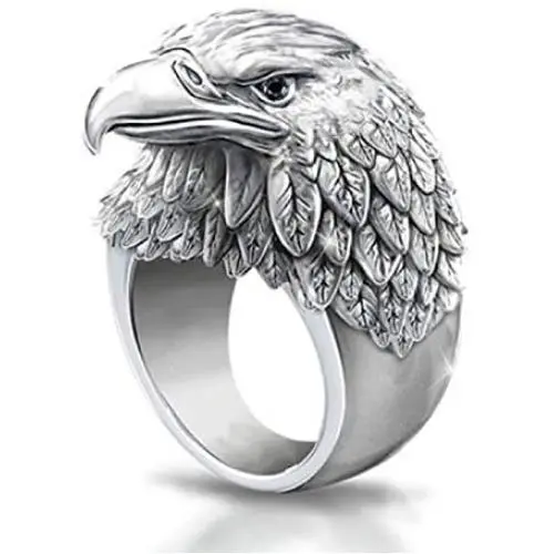 Vintage Hawk Eagle Ring for Men, Viking Eagle Head Rings, USA Flying American Bald Eagle Ring, Gothic Eagle Amulet Ring, Punk Animal Eagle Jewelry Gift for Veterans Men Boys Vintage Hawk Eagle Ring for Men, Viking Eagle Head Rings, USA Flying American Bald Eagle Ring, Gothic Eagle Amulet Ring, Punk Animal Eagle Jewelry Gift for Veterans Men Boys
