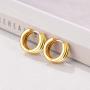 U7 Tiny Gold Hoop Earrings,Dainty Huggie Wrap Sleeper Earrings with Sterling Silver Post,Small Chunky Hoops Earrings for Women Teen Girls