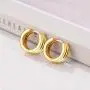 U7 Tiny Gold Hoop Earrings,Dainty Huggie Wrap Sleeper Earrings with Sterling Silver Post,Small Chunky Hoops Earrings for Women Teen Girls