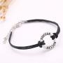 TEAMER Adjustable Wax Cord Bracelet Message Soccer Sports Circle Charm Jewelry for Teens Girls Best Gifts