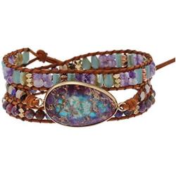 Plumiss Boho Handmade Natural Stone 3 Wrap Bracelet for Women Colection