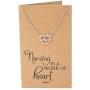 Quan Jewelry EKG Lifeline Pulse Heartbeat Charm Open Heart Pendant Necklace, Best Girt for Nurses with Inspirational Quote on Greeting Card