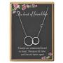 SANNYRA The Knot of Friendship Necklace Initial Two Interlocking Infinity Double Circles Necklace 26 Letters Alphabet Friend Jewelry for Women Girls