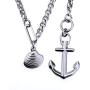 4mm width stainless steel men women anchor pendant necklace jewelry