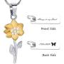 memorial jewelry Sun Flower Cremation Urn Necklace Keepsake Ashes Pendant Cremation Jewelry