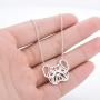 Daisies French Bulldog Necklace Geometric Origami Dog Unique Pendants Necklaces Women Animal Jewelry