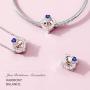 FOREVER QUEEN Birthstone Charms for Charms Bracelet 925 Sterling Silver, Rose Gold Wife Heart Love Rose Flower Charms Beads, Happy Birthday Charms for Necklace