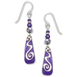 Adajio By Sienna Sky Purple Silver-tone Squiggle Overlay Earrings 7229