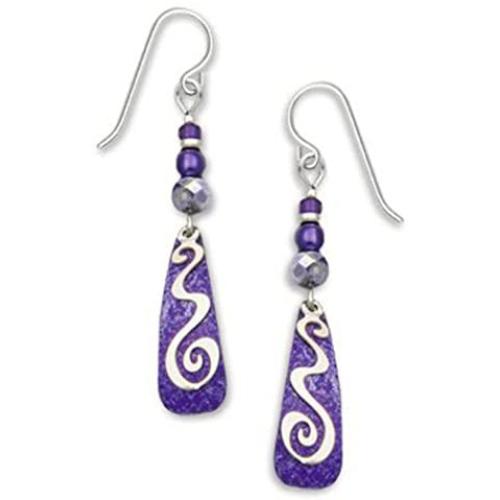 Adajio By Sienna Sky Purple Silver-tone Squiggle Overlay Earrings 7229