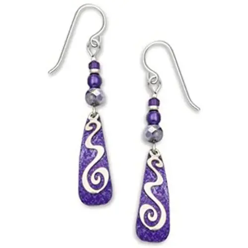 Adajio By Sienna Sky Purple Silver-tone Squiggle Overlay Earrings 7229
