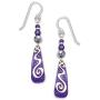 Adajio By Sienna Sky Purple Silver-tone Squiggle Overlay Earrings 7229