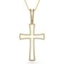 14k Plated Cross Necklace for Women – Cross Pendant with Zircons and Chain - Faith Necklace By HalleluYAH
