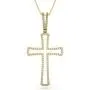 14k Plated Cross Necklace for Women – Cross Pendant with Zircons and Chain - Faith Necklace By HalleluYAH