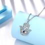 Evil Eye Hamsa Hand of Fatima Jewelry Set Women 925 Sterling Silver Hamsa Hand Evil Eye Ring Earrings Necklace Set Amulet Jewelry Set Best Gift for Girlfriend Wife Mom