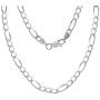 ARTURO ZETA 925 Solid Sterling Silver Figaro Link Chain Italian Necklace for Men