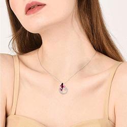 EleQueen Sterling Silver Butterfly Pendant Necklace Cubic Zirconia Butterfly Hypoallergenic Jewelry Gifts for Women Girls