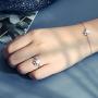 JIANGYUE Fashion Pet Paw Print Love Heart Opal Rings for Women and Girl Cubic Zirconia Dog Cat Claw Rings Jewelry Birthday Gift for Pet Lovers Size 5-10
