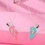 Elefezar Best Friends Magnetic Half Heart Pendant Necklace 2Pcs/Set Charm BFF Friendship Jewelry