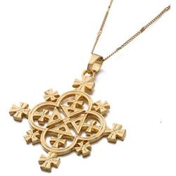 Ethiopia Jewelry Big Cross Pendant Gold Filled Jewelry Coptic Cross Pendant