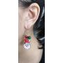 Santa Claus Red Green Christmas Jingle Bell Tinkle Cute Ornament Dangle Drop Earrings for Women Teen Girls Fish Hook Dangling Hanging Hypoallergenic Holiday Festival Party Jewelry Gift for Bff Sister