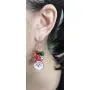 Santa Claus Red Green Christmas Jingle Bell Tinkle Cute Ornament Dangle Drop Earrings for Women Teen Girls Fish Hook Dangling Hanging Hypoallergenic Holiday Festival Party Jewelry Gift for Bff Sister