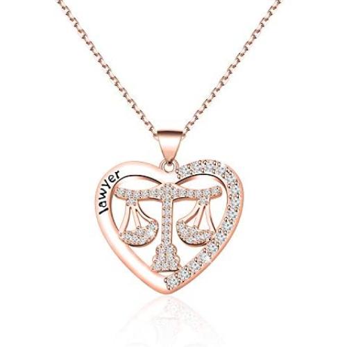 HOLLP Lawyer Gifts Law Judge Student Graduation Jewelry Scales of Justice Lawyer Necklace New Lawyer Gift Attorney Gift