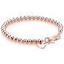 Dankadi New Womens 925 Sterling Silver Bracelet Minimalist 4-6MM Round Bead Chain Solid Silver Bracelet Charm Jewelry Lobster Claw Clasp