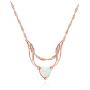 Barzel 18K Rose Gold Plated Created Opal Guardian Angel Necklace