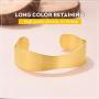 FindChic Wide Cuff Bracelet for Women 18K Gold Plated Tapered Cut/Wave/Evil Eye Adjustable Open Plain Chunky Statement Bangles for Girls