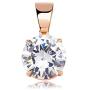 JINAO 15MM 4 Colors Solitaire Colorful Cubic Zirconia Pendant Necklace for Women Elegant Jewelry with Stainless Steel Rope Chain