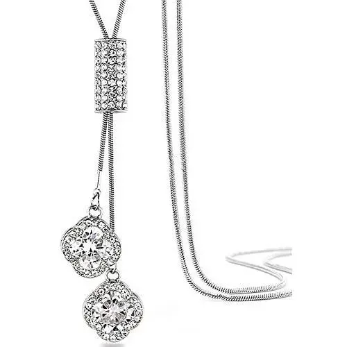 Amvie Long Necklace for Women Girls Sweater Chain Statement Necklace Choker Adjustable Elegant Jewelry Accessories Dressy Collocation Winter Evening Party Wedding (Style-A) Amvie Long Necklace for Women Girls Sweater Chain Statement Necklace Choker Adjustable Elegant Jewelry Accessories Dressy Collocation Winter Evening Party Wedding (Style-A)