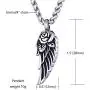 Mens Stainless Steel Cremation Jewelry Ashes Urn Necklace Rose Angel Wing Small Pendant with 24 Inches Link Chain Mens Stainless Steel Cremation Jewelry Ashes Urn Necklace Rose Angel Wing Small Pendant with 24 Inches Link Chain