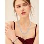 ORAZIO Stainless Steel Byzantine Chain Necklace Bracelet Earrings for Women Jewelry Set