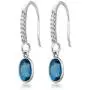 Gem Stone King 925 Sterling Silver London Blue Topaz Gemstone Birthstone Dangle Earrings (3.00 Cttw Oval 8X6MM) Gem Stone King 925 Sterling Silver London Blue Topaz Gemstone Birthstone Dangle Earrings (3.00 Cttw Oval 8X6MM)