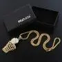HZMAN Mens 18k Gold Silver Plated Basketball Rim CZ Inlay Pendant Hip Hop Box Chain