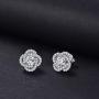 Lovans Jewelry Set 925 Silver Forever Love Crystal Cubic Zirconia Stud Earrings Ring Necklace Jewelry Set Bridal Gifts for Women Wedding